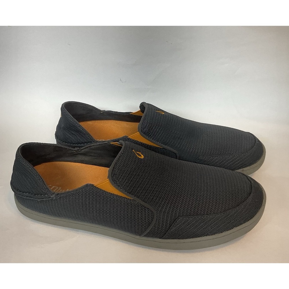 OluKai Nohea Mesh Loafers Men's Size 13 Slip On Casual Shoes Dark Gray